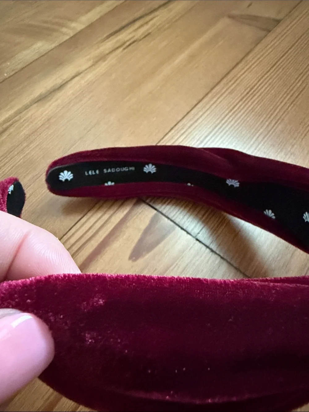 Lele Sadoughi NWOT Maroon Red Velvet Headband